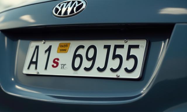 Car license plate close-up